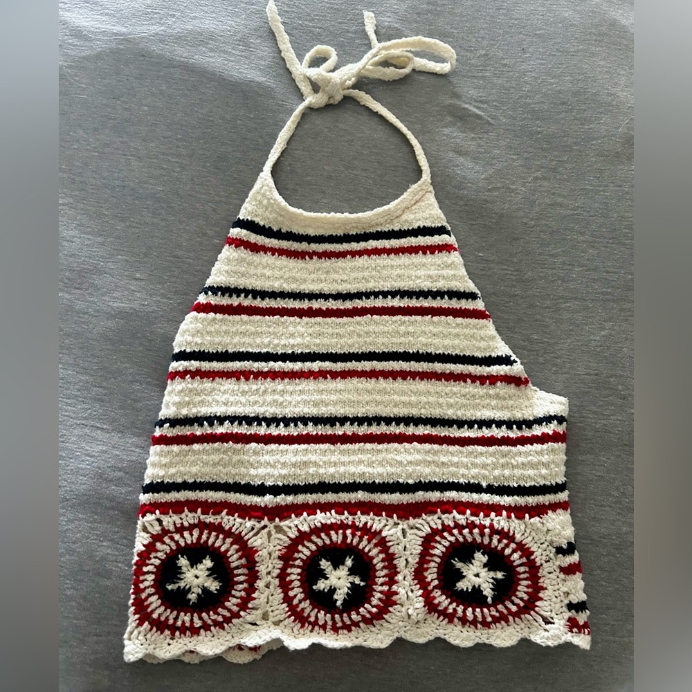 Hollister Crochet Halter Neck Top Size Small
